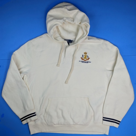 Ralph Lauren Polo Hoodie White XXL - Picture 1 of 7